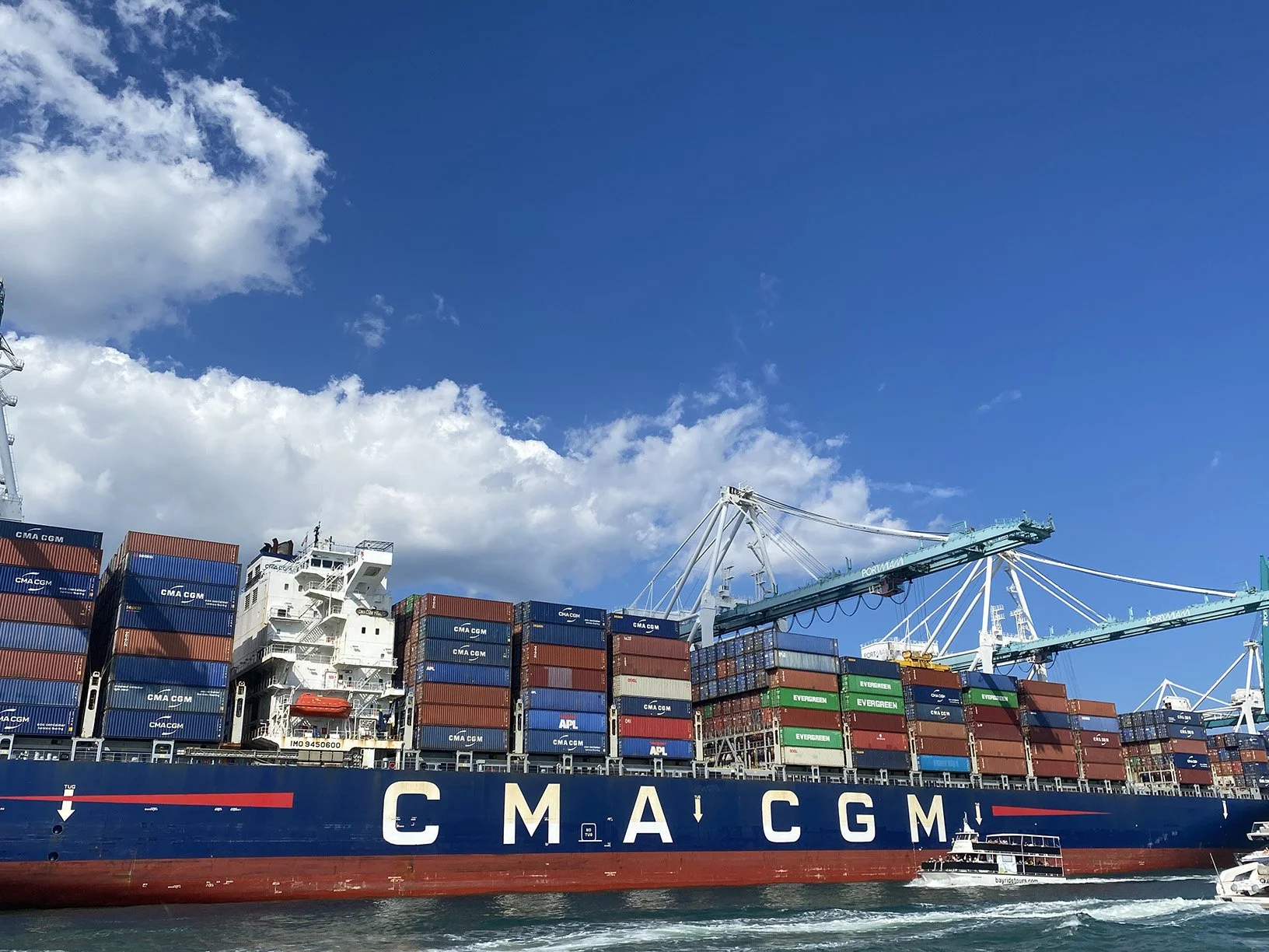 Container ship being worked at a U.S. port